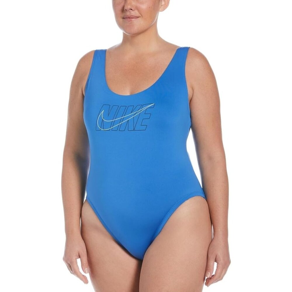 Nike NESSC370 Logo U-Back Swimsuit Pacific Blue ( 3X )